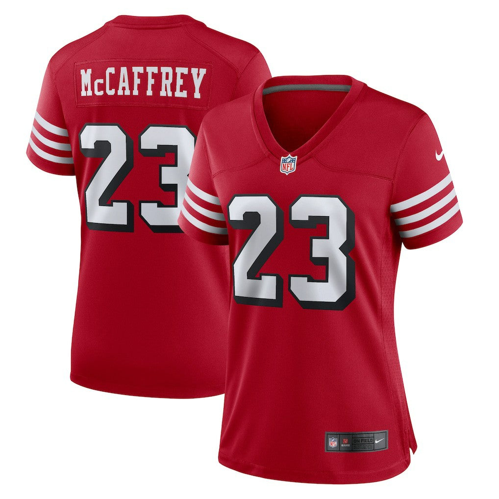 Christian McCaffrey San Francisco 49ers Women's Player Jersey Scarlet