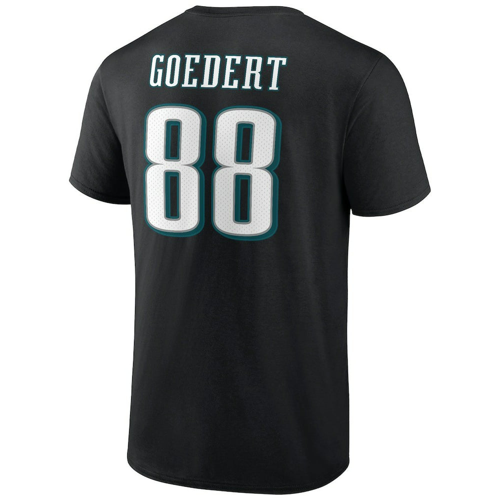 Dallas Goedert Philadelphia Eagles Icon Player Name & Number T-Shirt Black