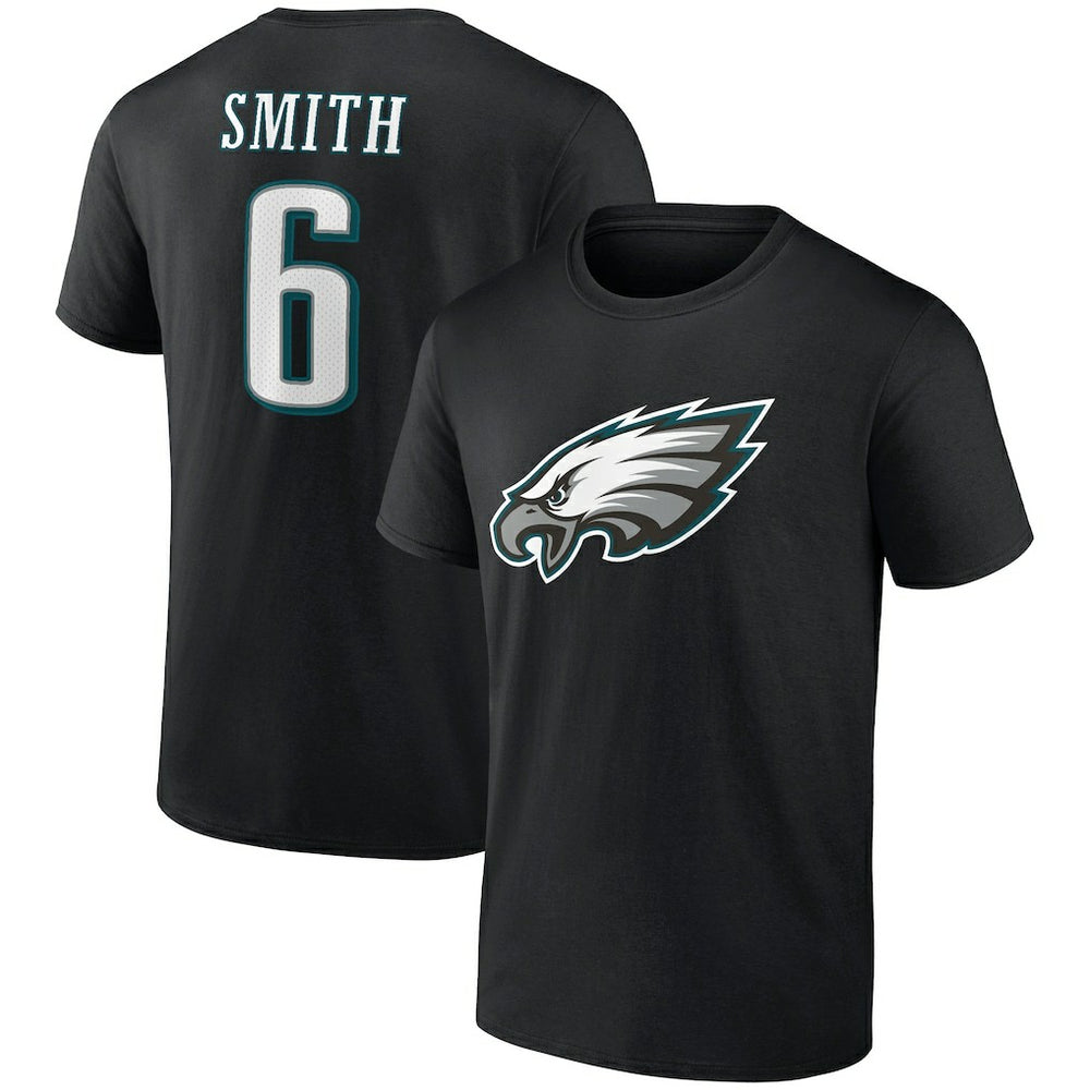 DeVonta Smith Philadelphia Eagles Icon Player Name & Number T-Shirt Black