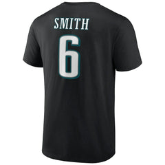 DeVonta Smith Philadelphia Eagles Icon Player Name & Number T-Shirt Black