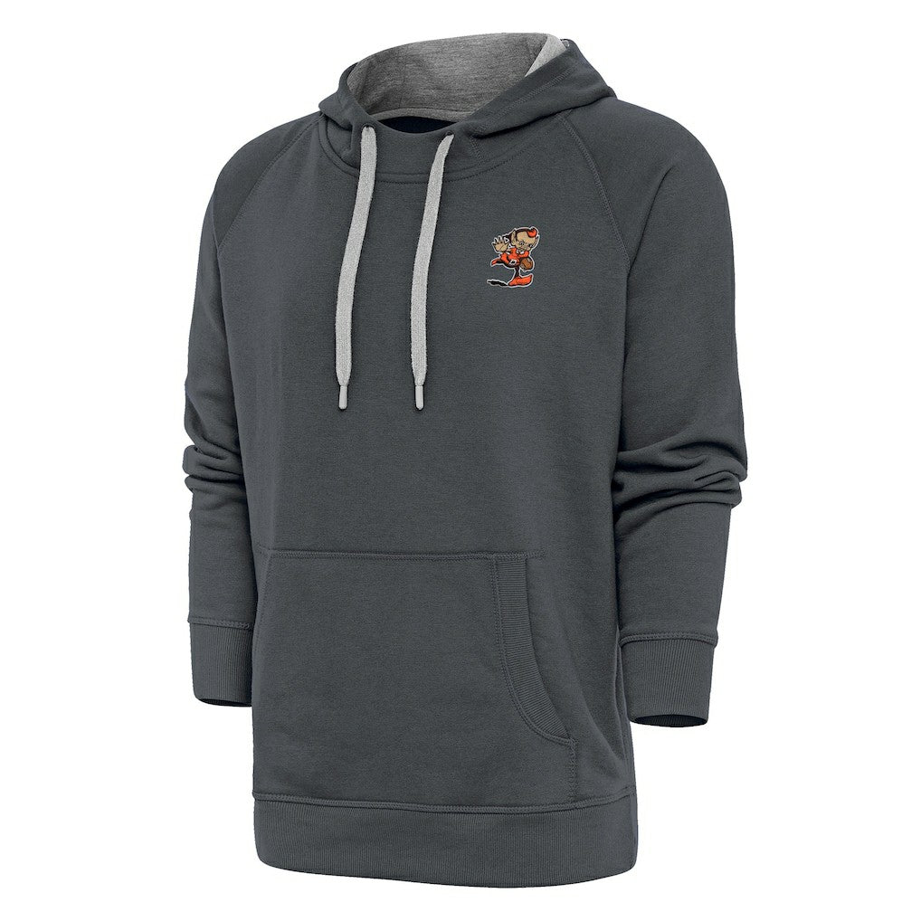 Cleveland Browns Antigua Team Logo Victory Pullover Hoodie Charcoal