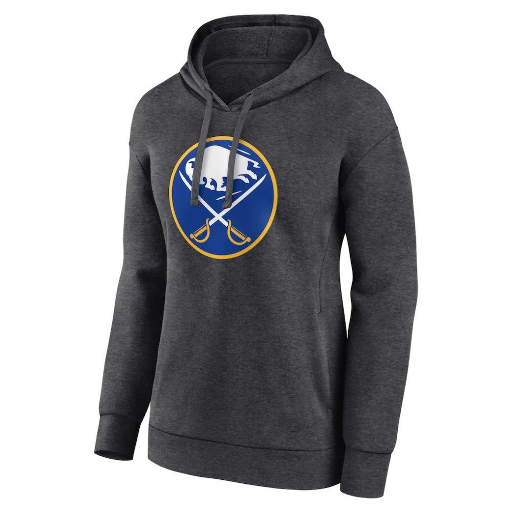 NHL Buffalo Sabres Women's Primary Logo Pullover Hoodie - Charcoal