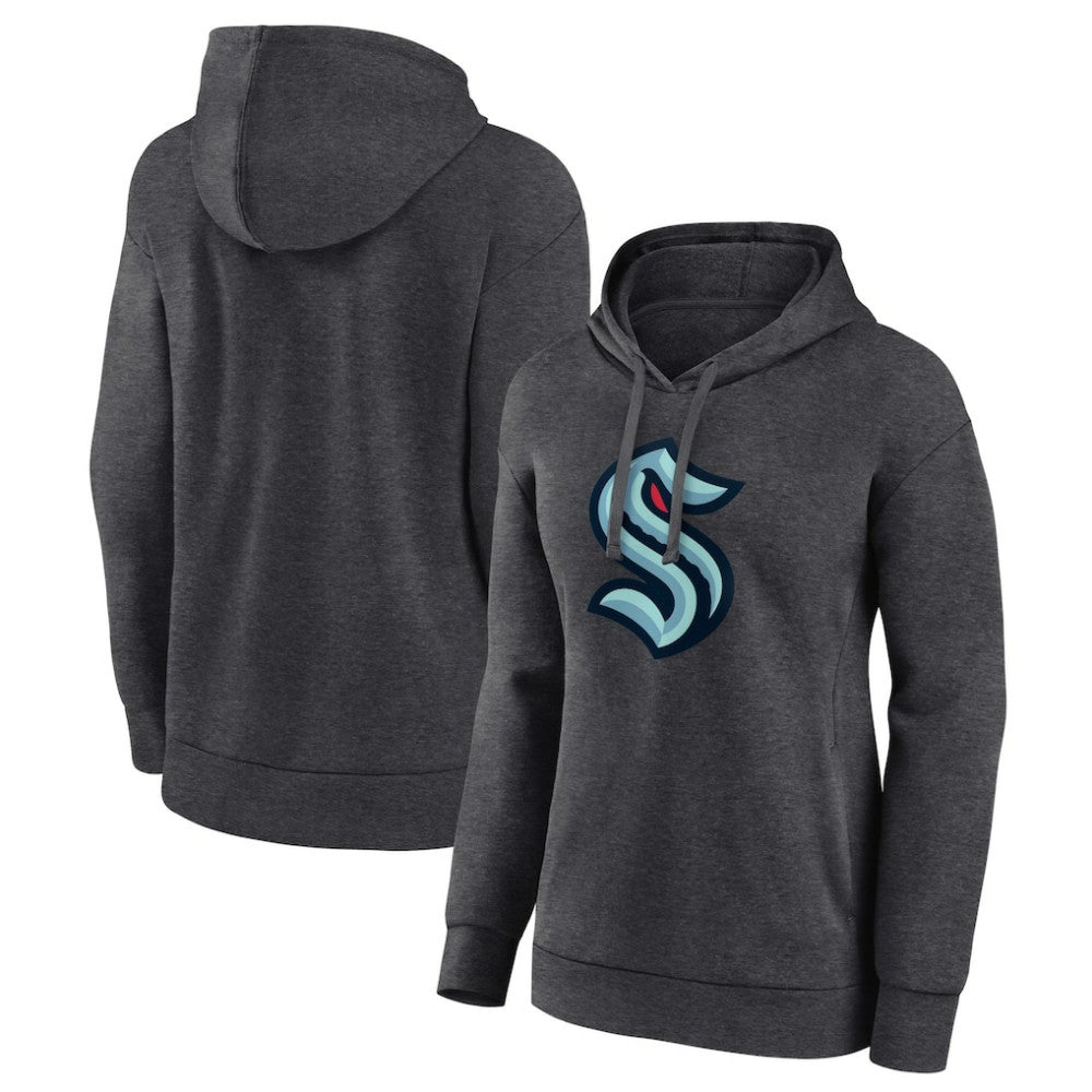 NHL Seattle Kraken Women's Primary Logo Pullover Hoodie - Charcoal