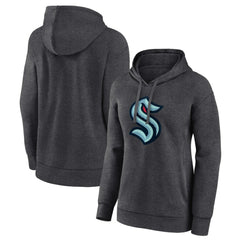 NHL Seattle Kraken Women's Primary Logo Pullover Hoodie - Charcoal