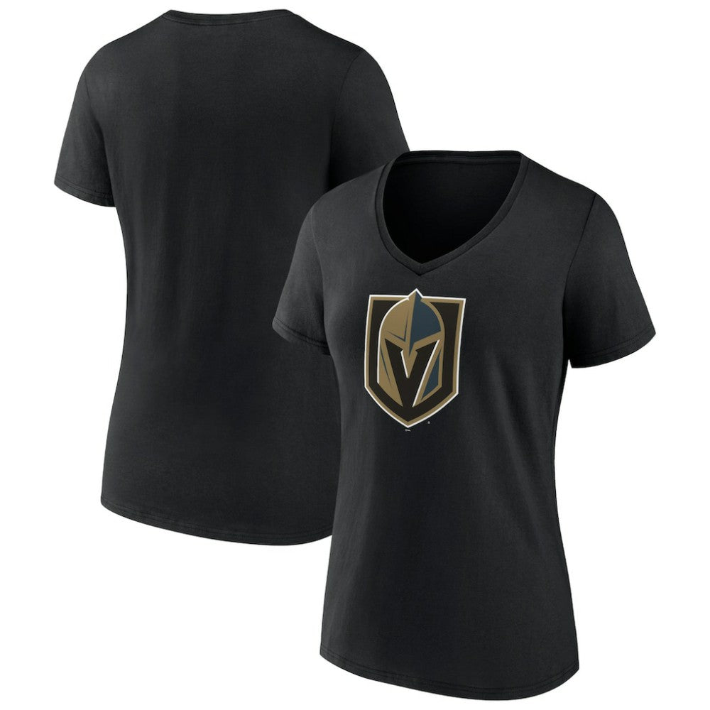 NHL Vegas Golden Knights Women's Team Primary Logo V-Neck T-Shirt - Black