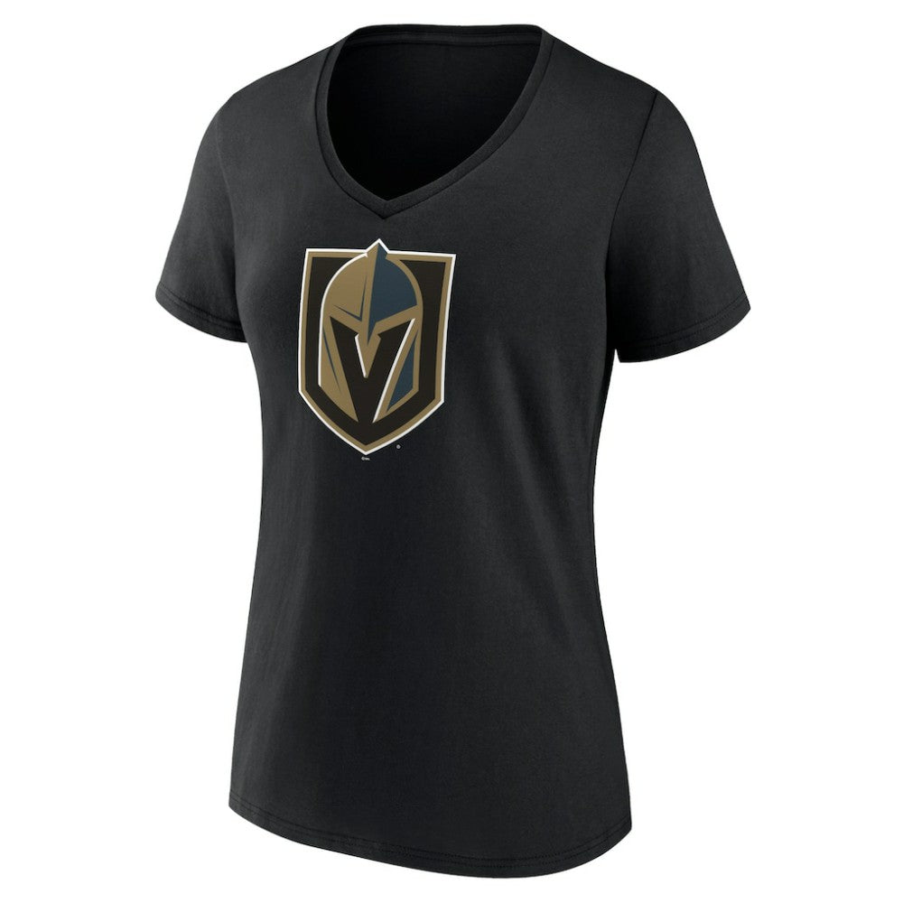 NHL Vegas Golden Knights Women's Team Primary Logo V-Neck T-Shirt - Black