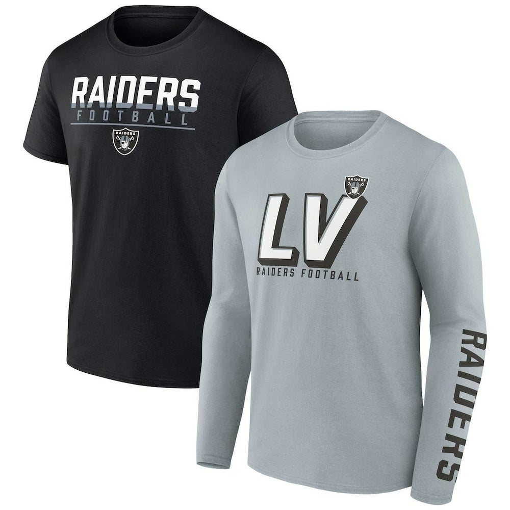 Las Vegas Raiders Two-Pack T-Shirt Combo Set Silver/Black