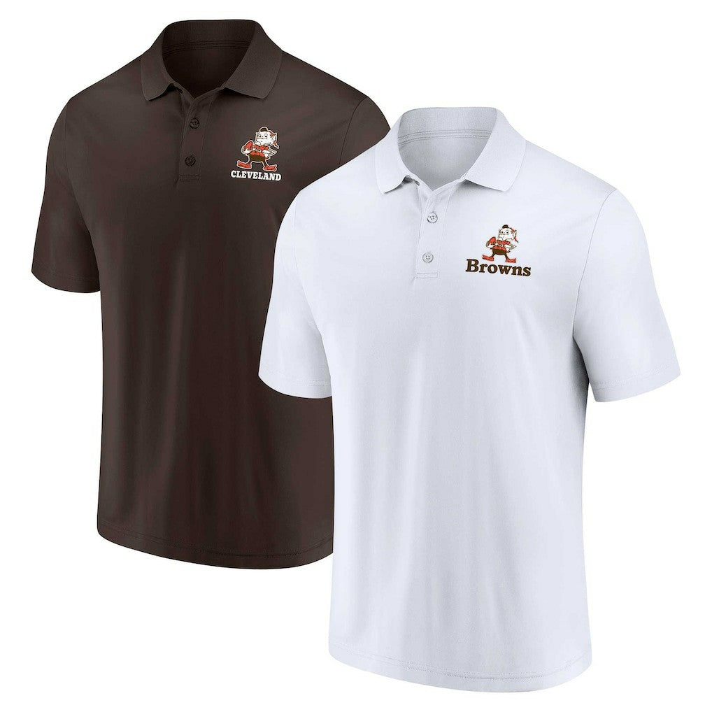 Cleveland Browns Throwback Two-Pack Polo Set White/Brown