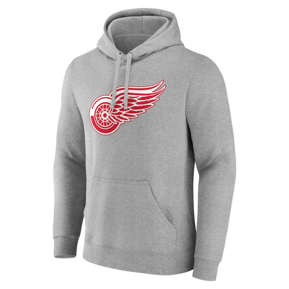 NHL Detroit Red Wings Primary Team Logo Pullover Hoodie - Gray