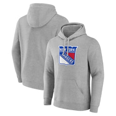 NHL New York Rangers Primary Team Logo Pullover Hoodie - Gray