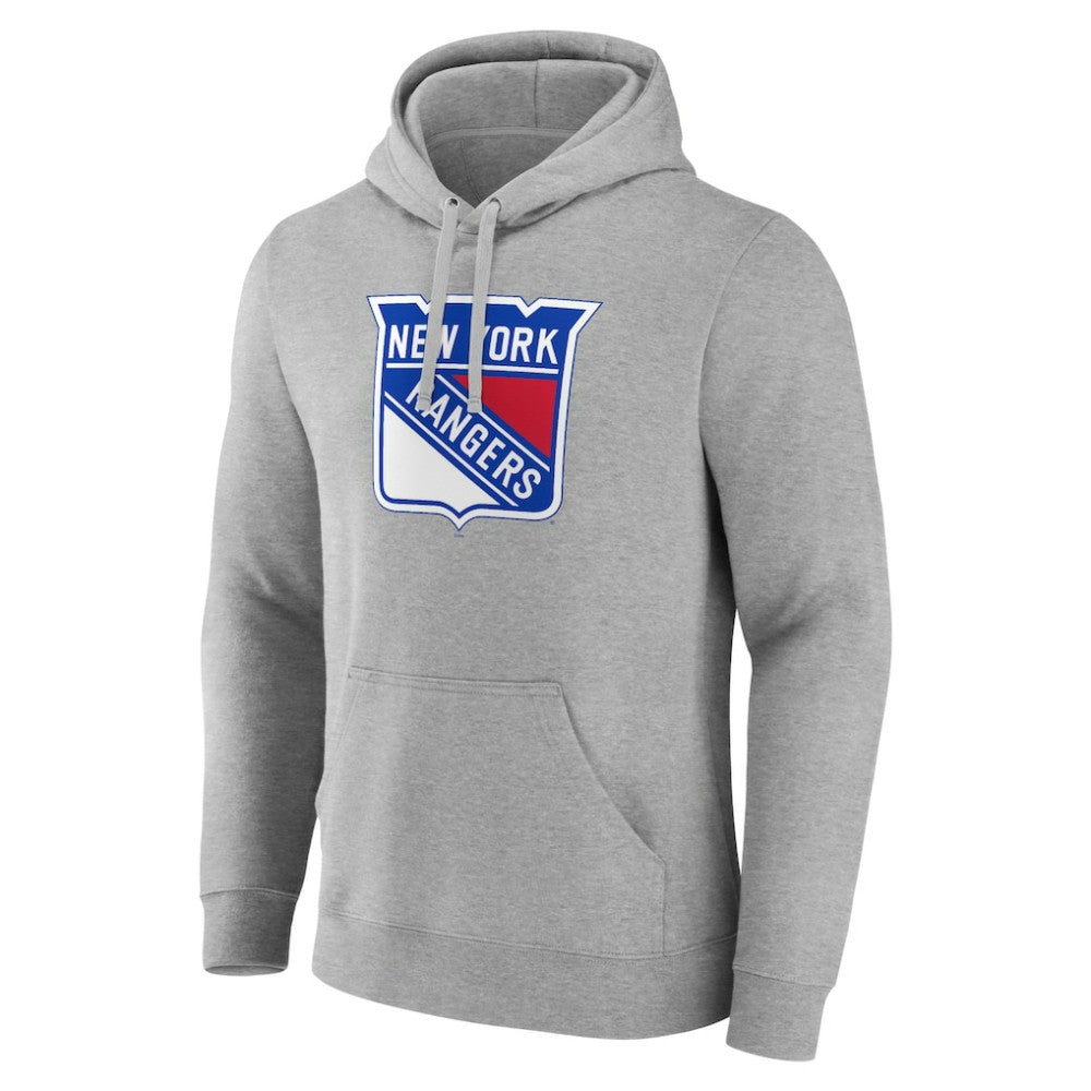 NHL New York Rangers Primary Team Logo Pullover Hoodie - Gray