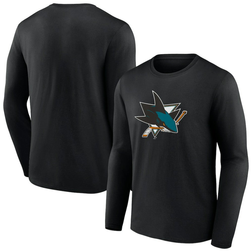 NHL San Jose Sharks Primary Logo Team Long Sleeve T-Shirt - Black