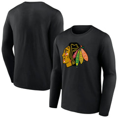 NHL Chicago Blackhawks Primary Logo Team Long Sleeve T-Shirt - Black