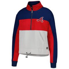Atlanta Braves The Wild Collective Women's Color Block Half-Zip Jacket - Red/Navy Jackets