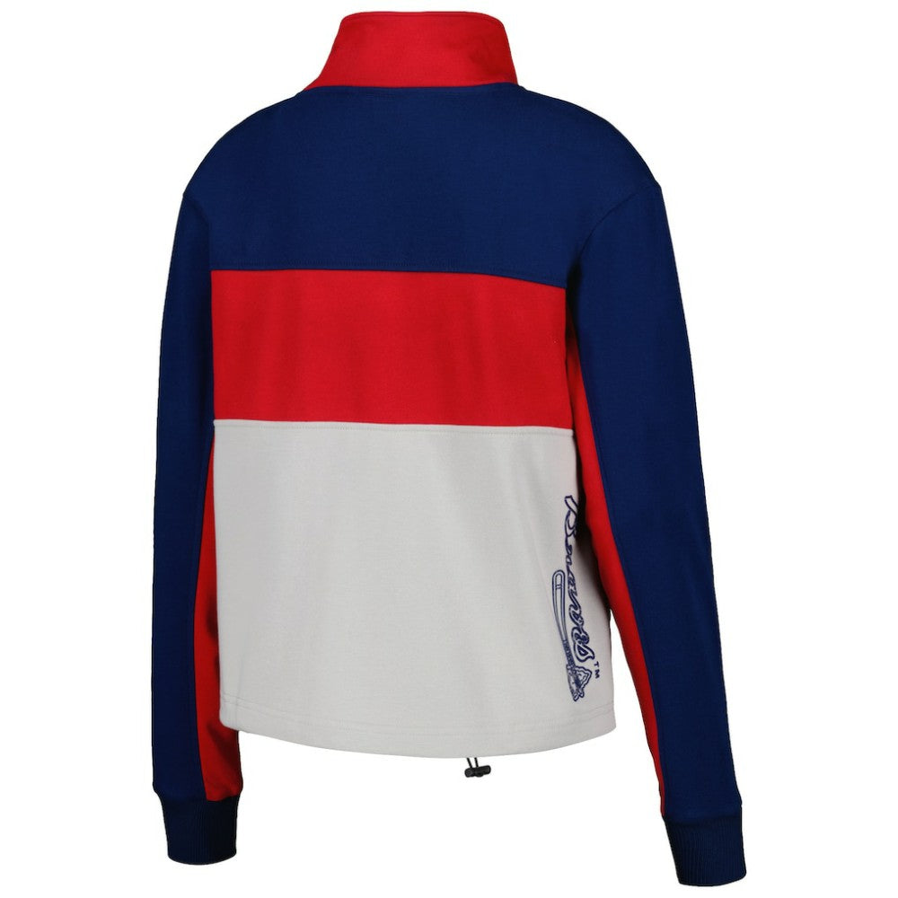 Atlanta Braves The Wild Collective Women's Color Block Half-Zip Jacket - Red/Navy Jackets