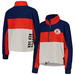 Boston Red Sox The Wild Collective Women's Color Block Half-Zip Jacket - Navy/Red Jackets