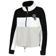 Chicago White Sox The Wild Collective Women's Color Block Half-Zip Jacket - Black/White Jackets