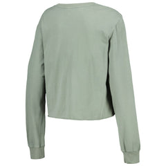 Houston Astros The Wild Collective Women's Cropped Long Sleeve T-Shirt - Gray T-shirts