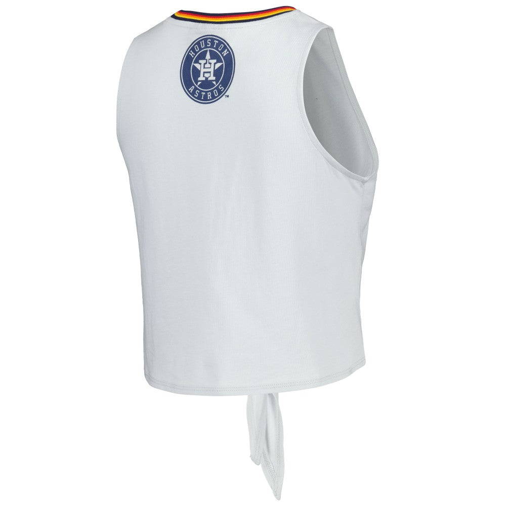Houston Astros The Wild Collective Women's Twisted Tie Front Tank Top - Gray Tanks