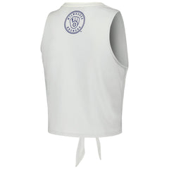 Milwaukee Brewers The Wild Collective Women's Twisted Tie Front Tank Top - White Tanks