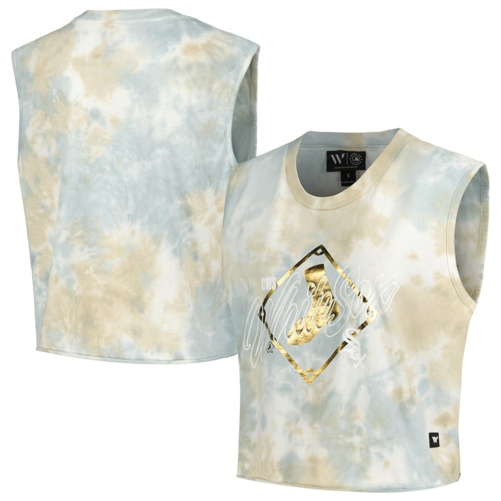 Chicago White Sox The Wild Collective Women's Washed Muscle Tank Top - White Tanks