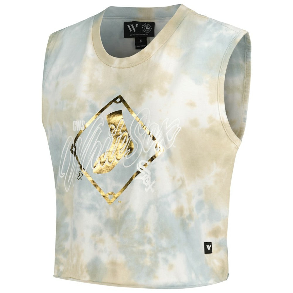 Chicago White Sox The Wild Collective Women's Washed Muscle Tank Top - White Tanks