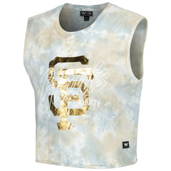 San Francisco Giants The Wild Collective Women's Washed Muscle Tank Top - White Tanks