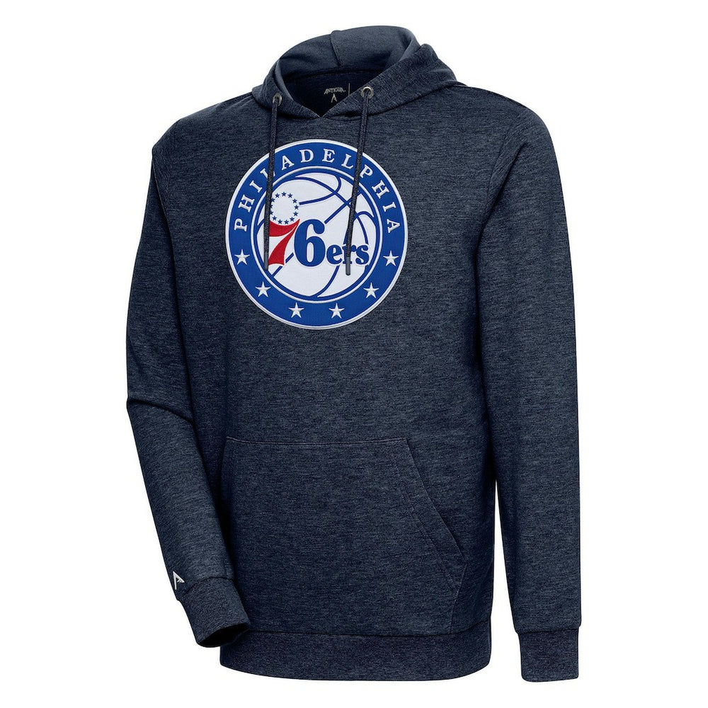 Philadelphia 76ers Antigua Action Pullover Hoodie Heather Navy