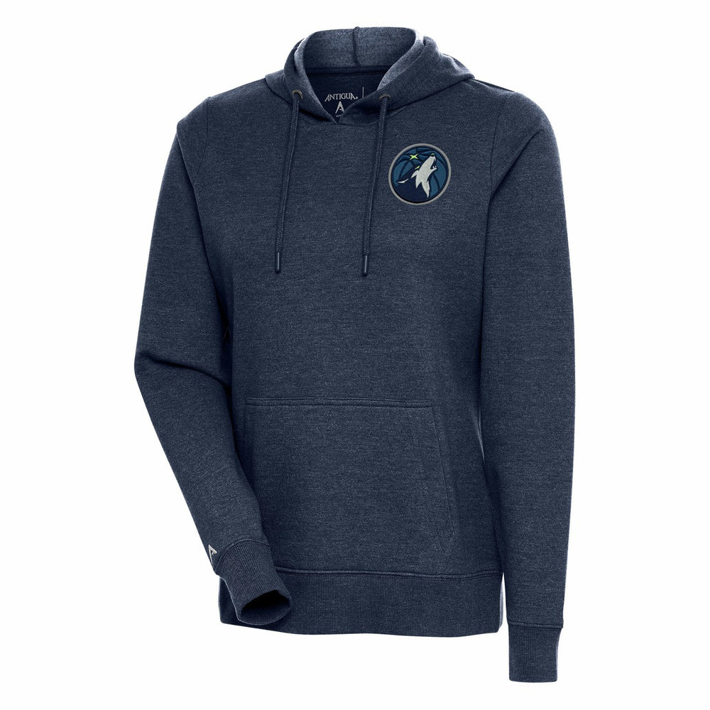 Minnesota Timberwolves Antigua Women's Action Pullover Hoodie Heather Navy