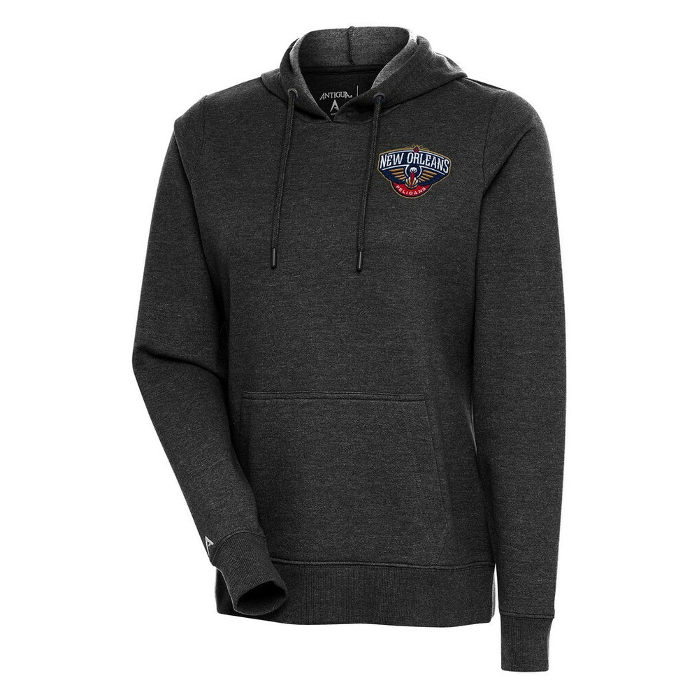 New Orleans Pelicans Antigua Women's Action Pullover Hoodie Heather Black