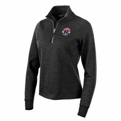 Washington Wizards Antigua Women's Action Quarter-Zip Pullover Sweatshirt Heather Black
