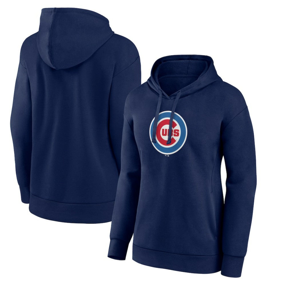 Chicago Cubs Women's Core Logo Pullover Hoodie - Navy Hoodies