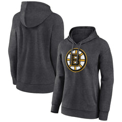NHL Boston Bruins Women's Primary Logo Pullover Hoodie - Charcoal