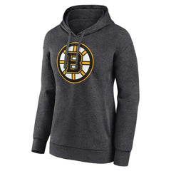 NHL Boston Bruins Women's Primary Logo Pullover Hoodie - Charcoal