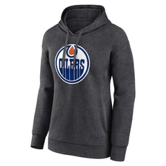 NHL Edmonton Oilers Women's Primary Logo Pullover Hoodie - Charcoal