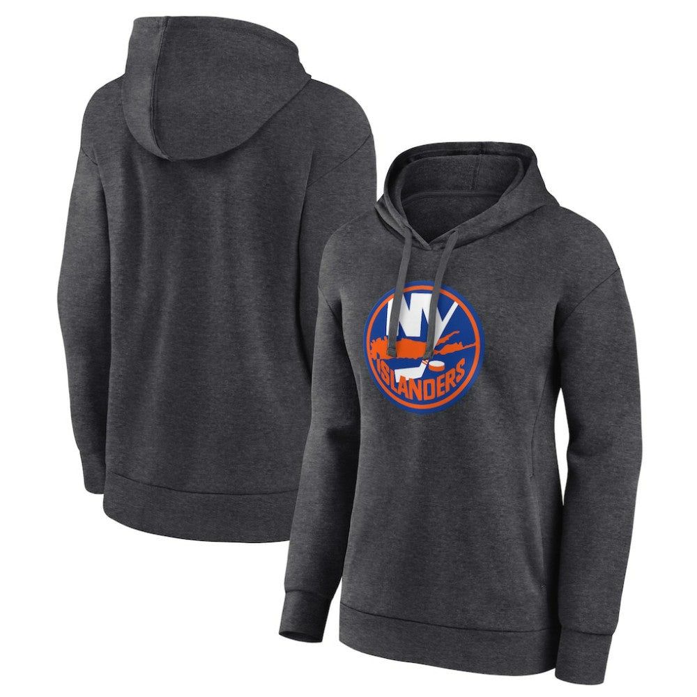 NHL New York Islanders Women's Primary Logo Pullover Hoodie - Charcoal