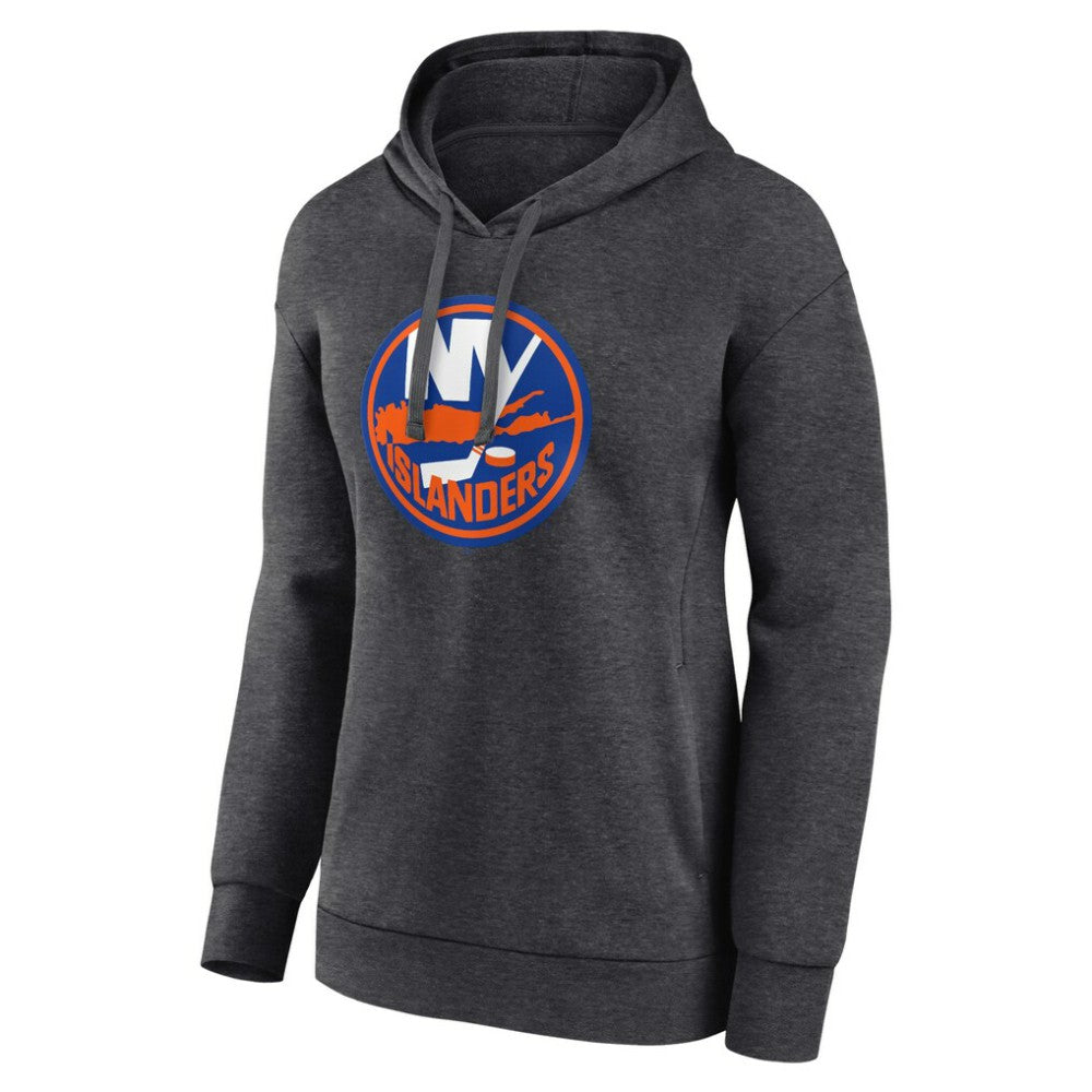 NHL New York Islanders Women's Primary Logo Pullover Hoodie - Charcoal
