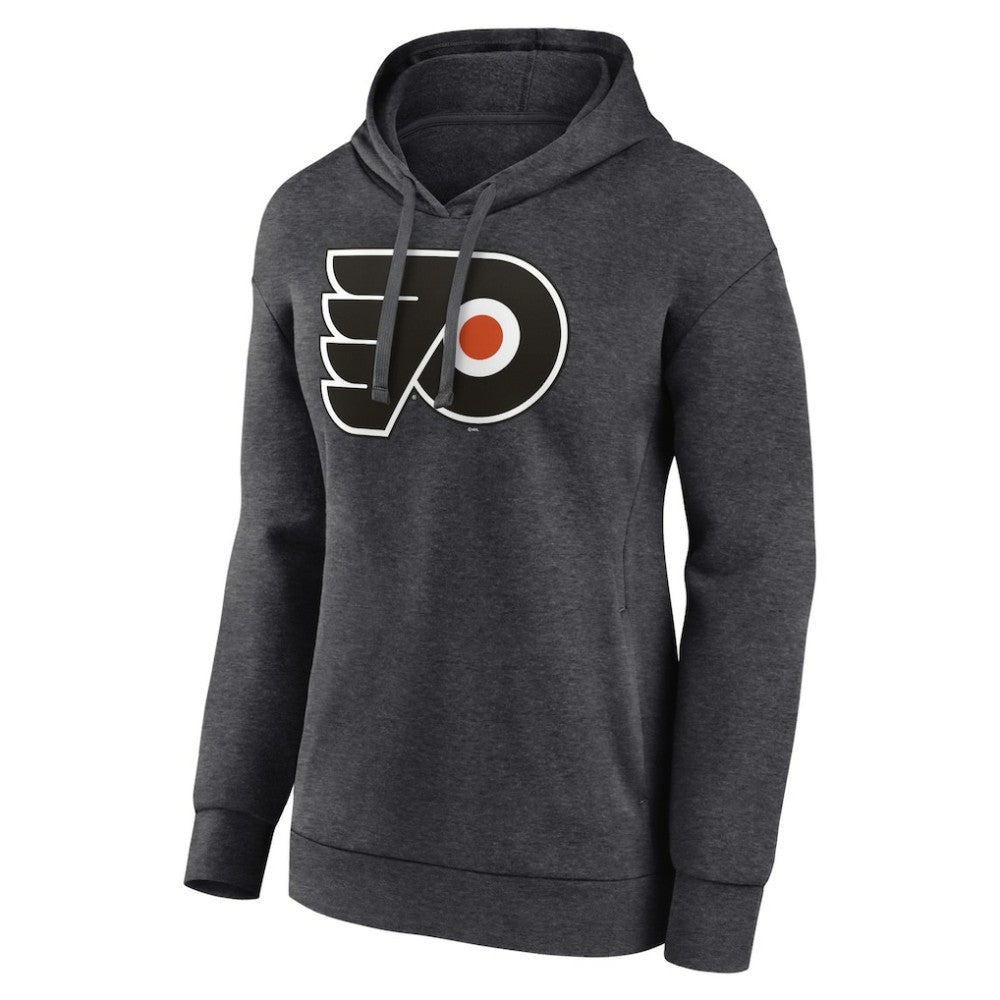 NHL Philadelphia Flyers Women's Primary Logo Pullover Hoodie - Charcoal
