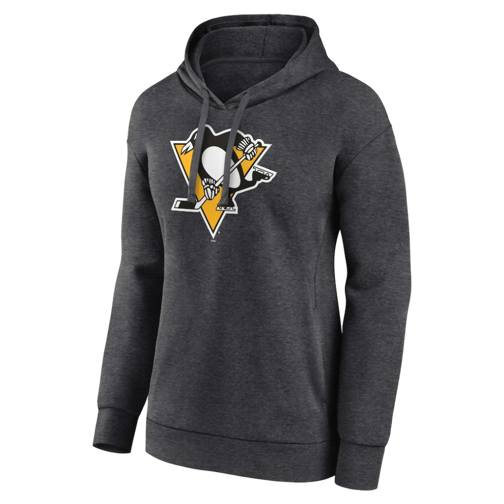 NHL Pittsburgh Penguins Women's Primary Logo Pullover Hoodie - Charcoal
