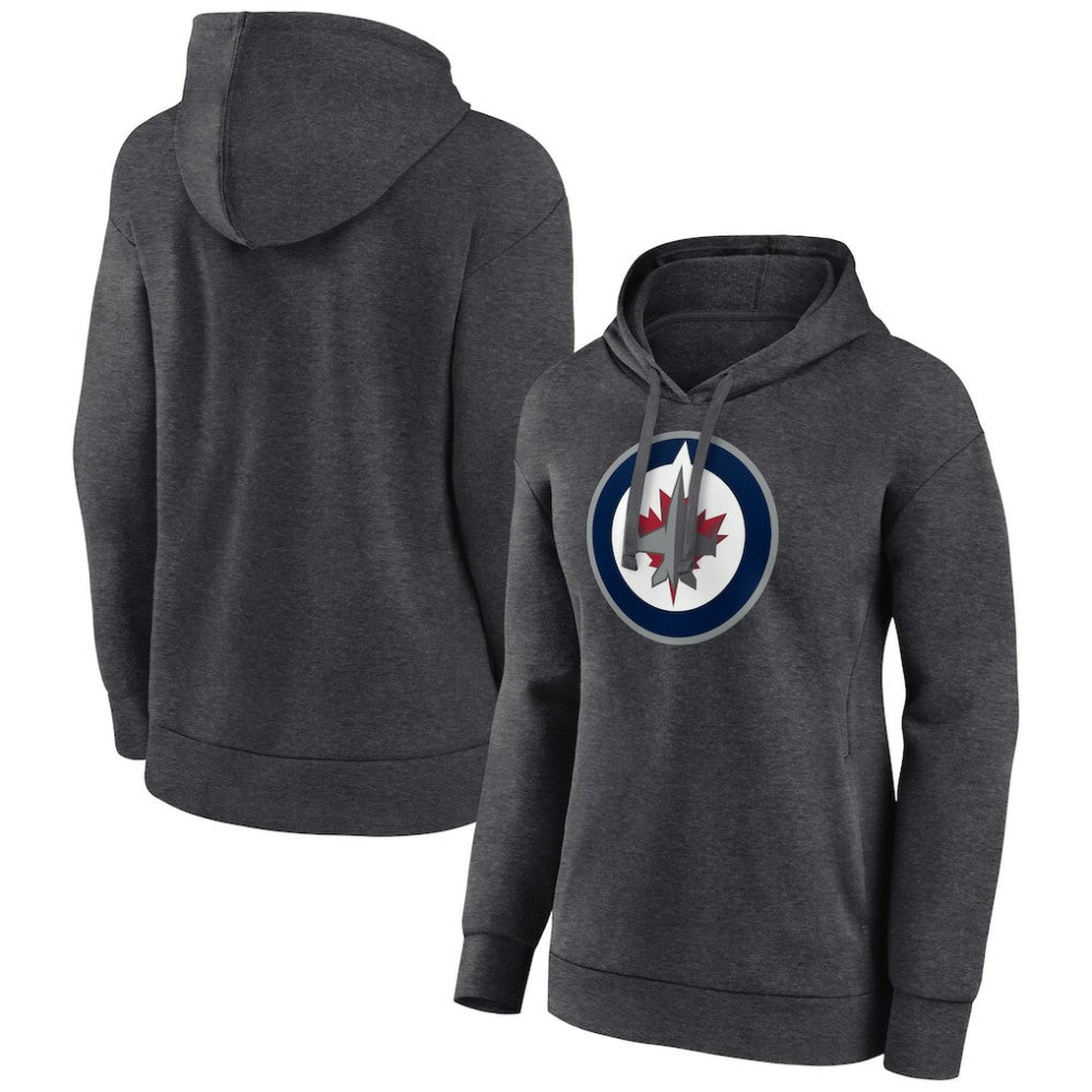 NHL Winnipeg Jets Women's Primary Logo Pullover Hoodie - Charcoal