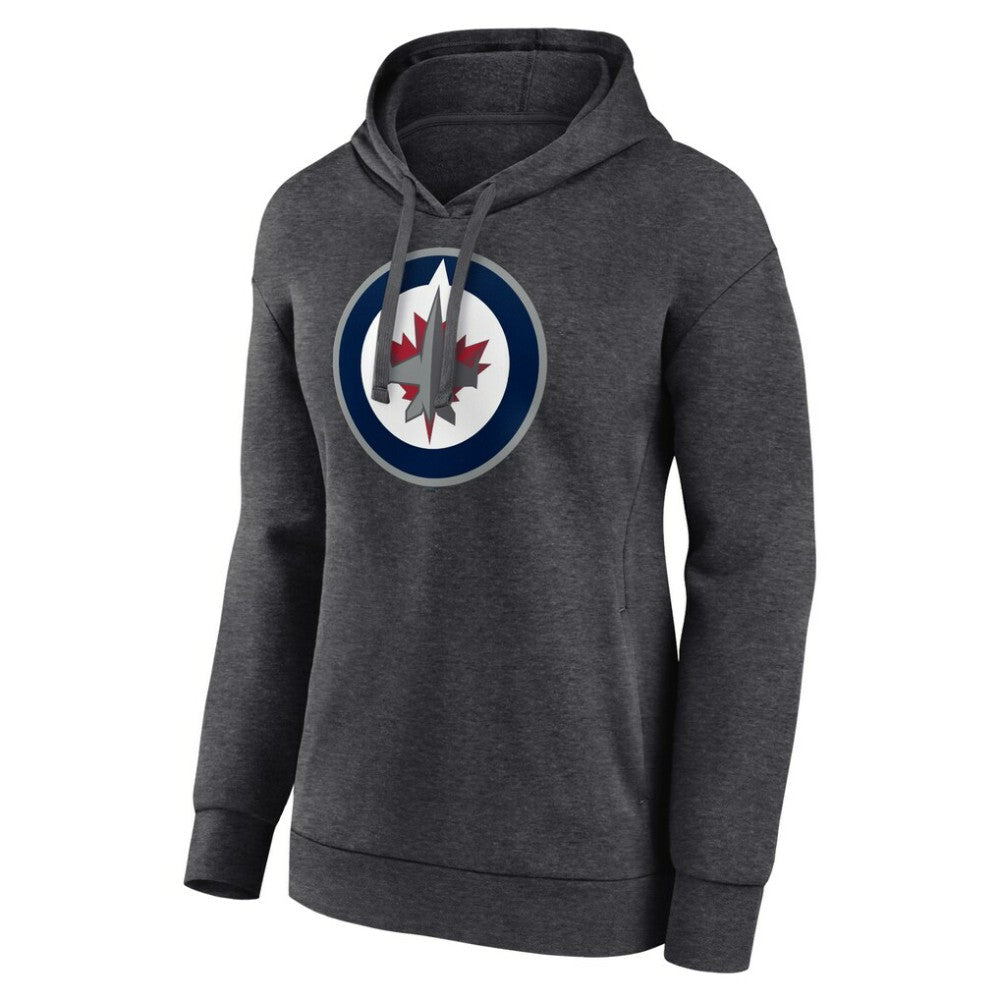 NHL Winnipeg Jets Women's Primary Logo Pullover Hoodie - Charcoal
