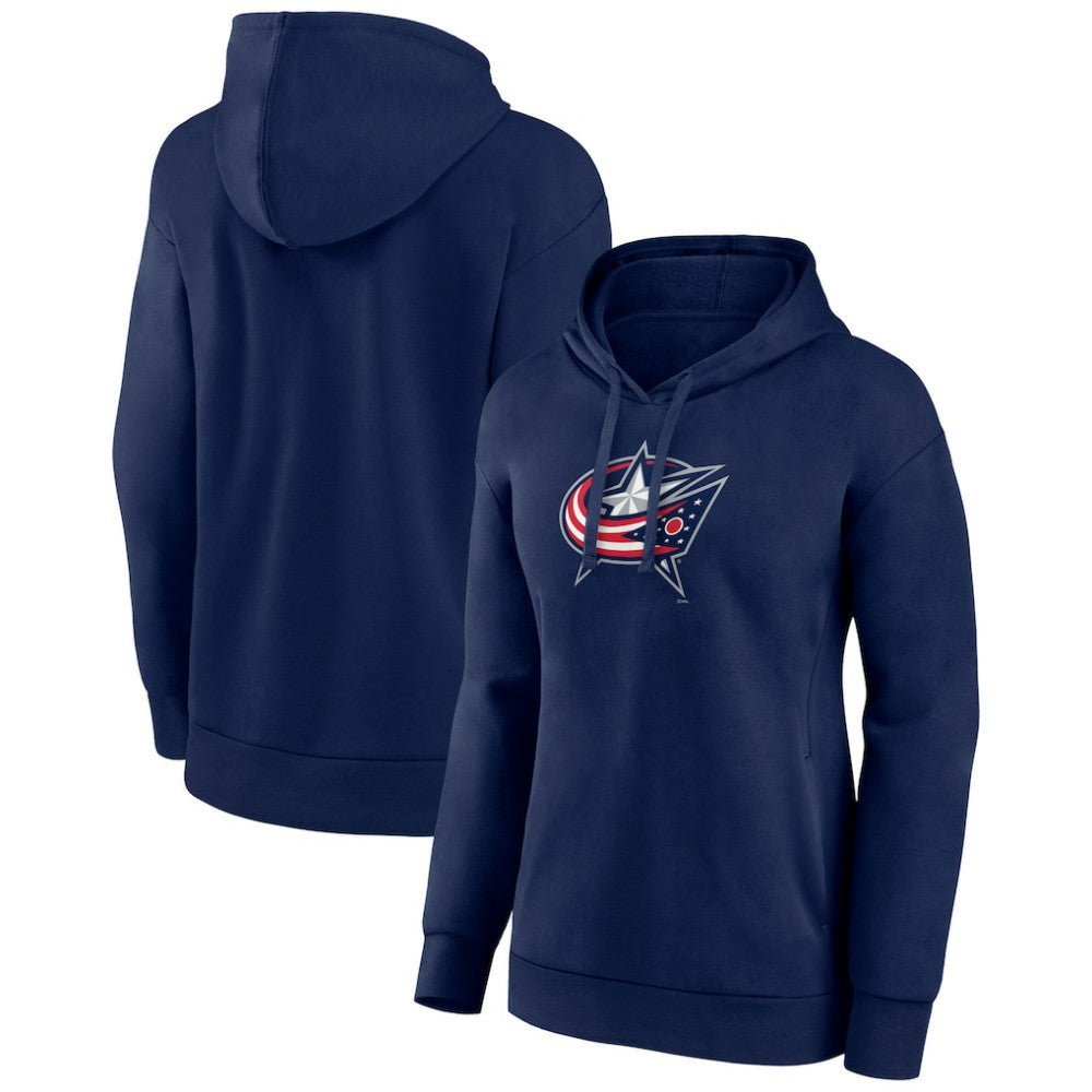 NHL Columbus Blue Jackets Women's Primary Logo Pullover Hoodie - Navy