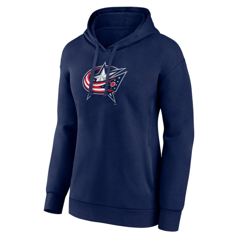 NHL Columbus Blue Jackets Women's Primary Logo Pullover Hoodie - Navy