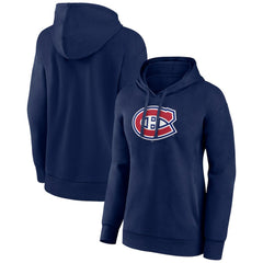 NHL Montreal Canadiens Women's Primary Logo Pullover Hoodie - Navy