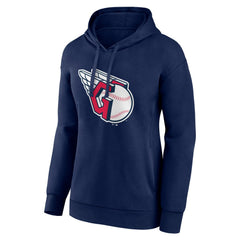 Cleveland Guardians Women's Core Logo Pullover Hoodie - Navy Hoodies