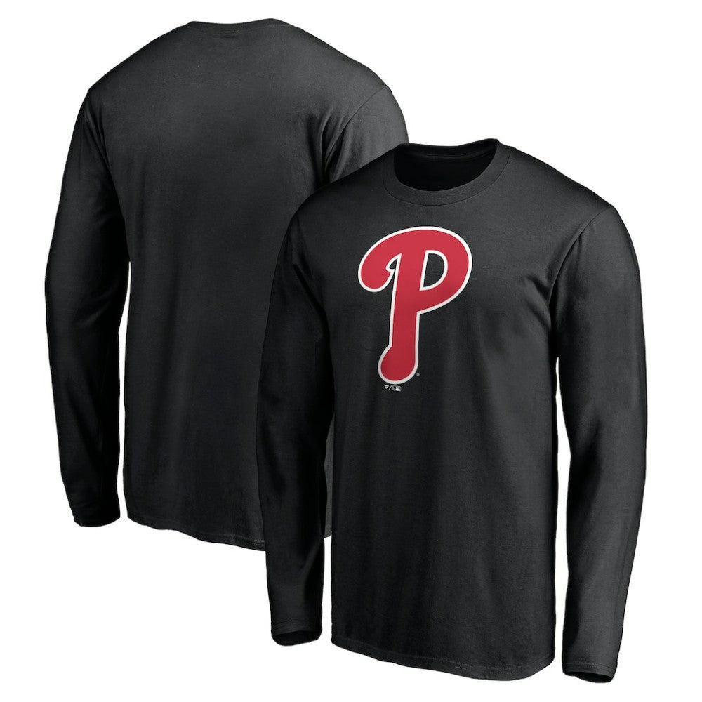 Philadelphia Phillies Official Team Logo Long Sleeve T-Shirt - Black T-shirts