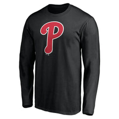 Philadelphia Phillies Official Team Logo Long Sleeve T-Shirt - Black T-shirts
