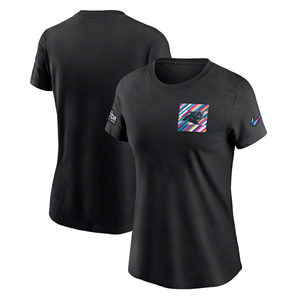 Carolina Panthers Women's Crucial Catch Sideline Tri-Blend T-Shirt Black