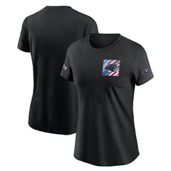 Carolina Panthers Women's Crucial Catch Sideline Tri-Blend T-Shirt Black