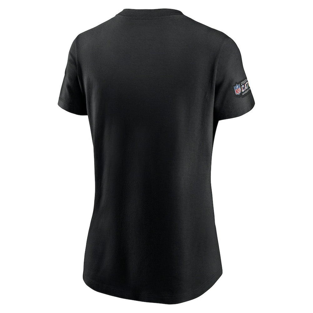 Carolina Panthers Women's Crucial Catch Sideline Tri-Blend T-Shirt Black